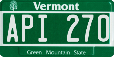 VT license plate API270