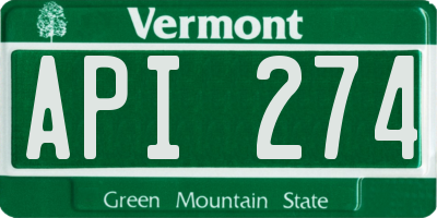 VT license plate API274