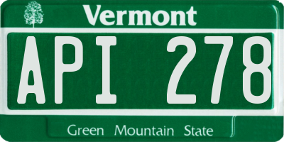 VT license plate API278