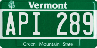 VT license plate API289