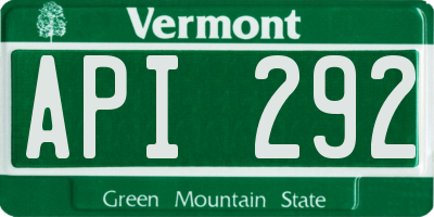 VT license plate API292