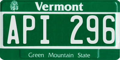 VT license plate API296