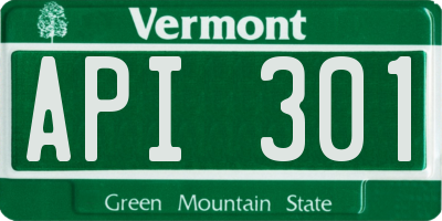 VT license plate API301
