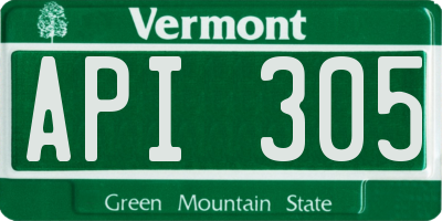VT license plate API305