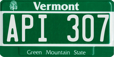 VT license plate API307