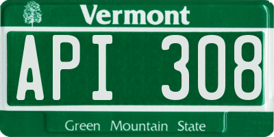 VT license plate API308