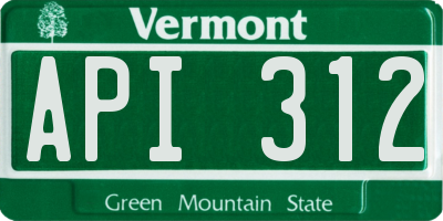VT license plate API312