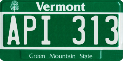 VT license plate API313