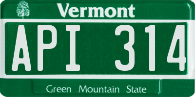 VT license plate API314