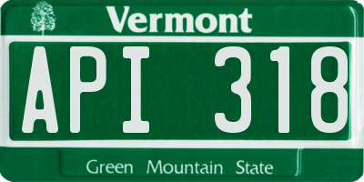 VT license plate API318