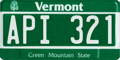 VT license plate API321