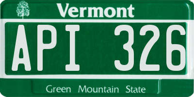 VT license plate API326