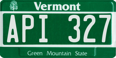 VT license plate API327