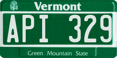 VT license plate API329