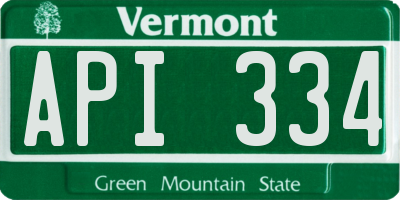 VT license plate API334