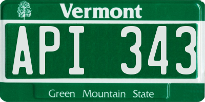 VT license plate API343
