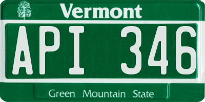 VT license plate API346
