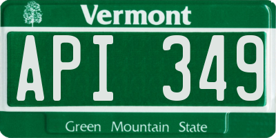 VT license plate API349