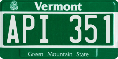 VT license plate API351