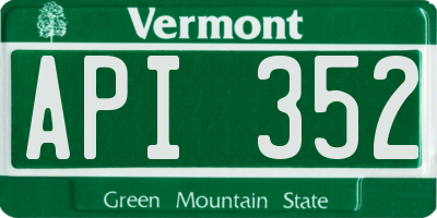 VT license plate API352