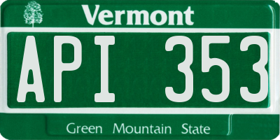 VT license plate API353