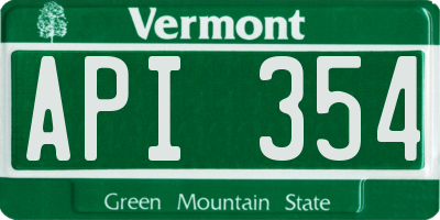 VT license plate API354