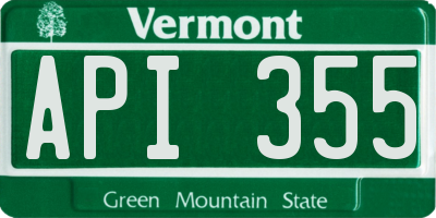 VT license plate API355