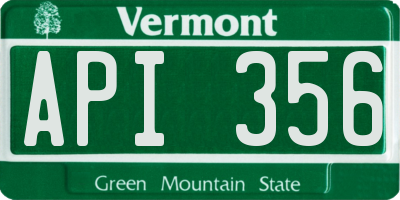 VT license plate API356