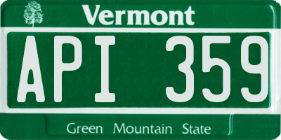 VT license plate API359