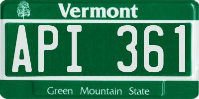 VT license plate API361