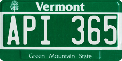 VT license plate API365