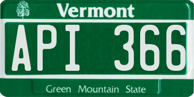 VT license plate API366