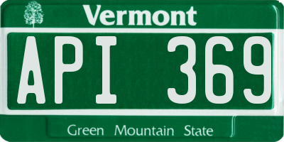 VT license plate API369