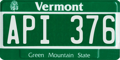 VT license plate API376