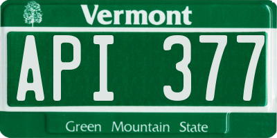 VT license plate API377