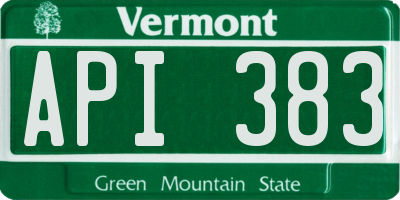 VT license plate API383