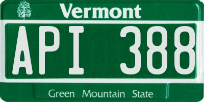 VT license plate API388
