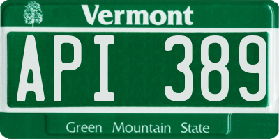 VT license plate API389