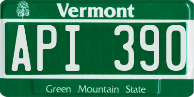 VT license plate API390