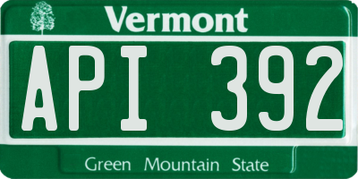 VT license plate API392