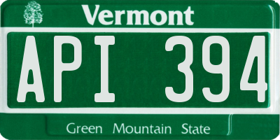 VT license plate API394