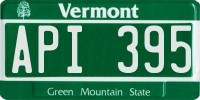 VT license plate API395