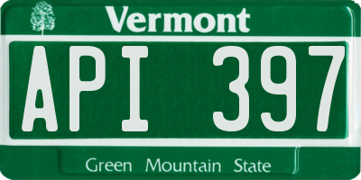VT license plate API397