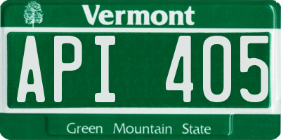 VT license plate API405