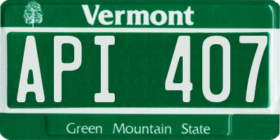 VT license plate API407