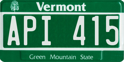 VT license plate API415