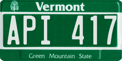 VT license plate API417