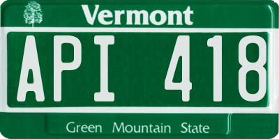 VT license plate API418