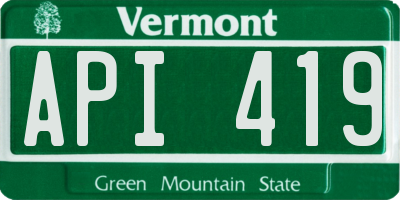 VT license plate API419