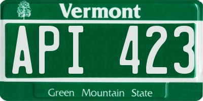 VT license plate API423